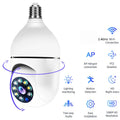 Wifi Mini E27 Bulb IP Camera - Full Color Night Vision + Automatic Human Tracking, Indoor Surveillance Security Monitor