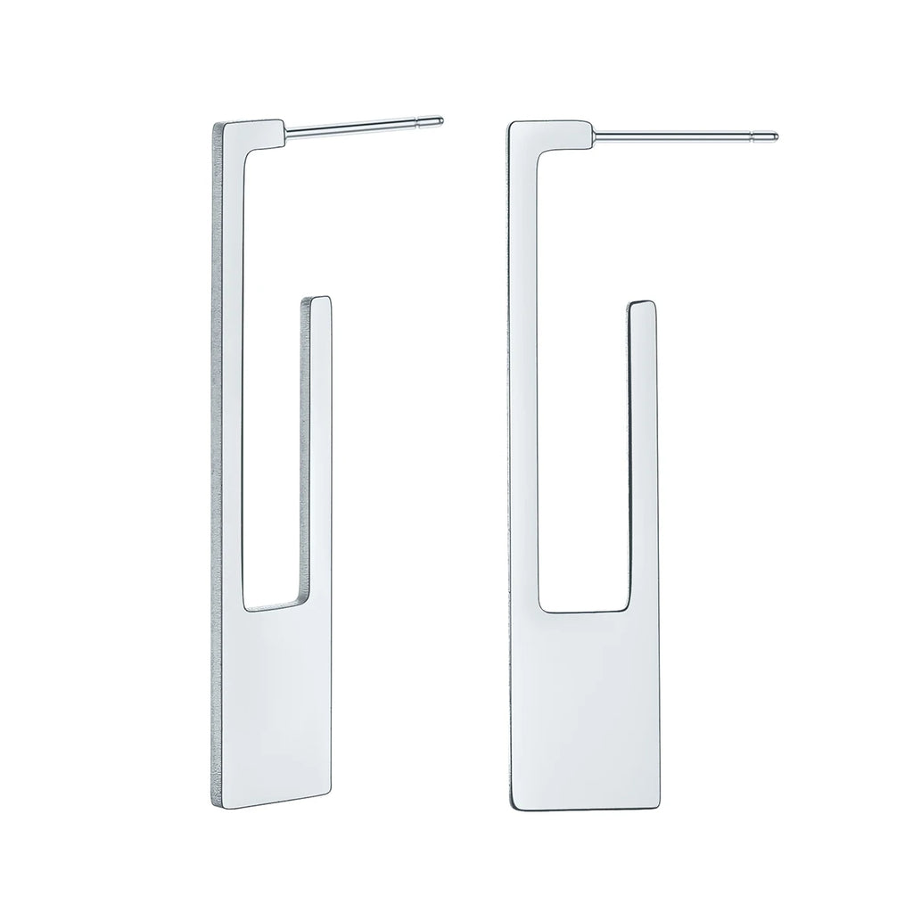 Kinitial Rectangle Earring Art Deco Earrings Modern Rectangle Bar Earrings Modern Trendy Jewelry For Women