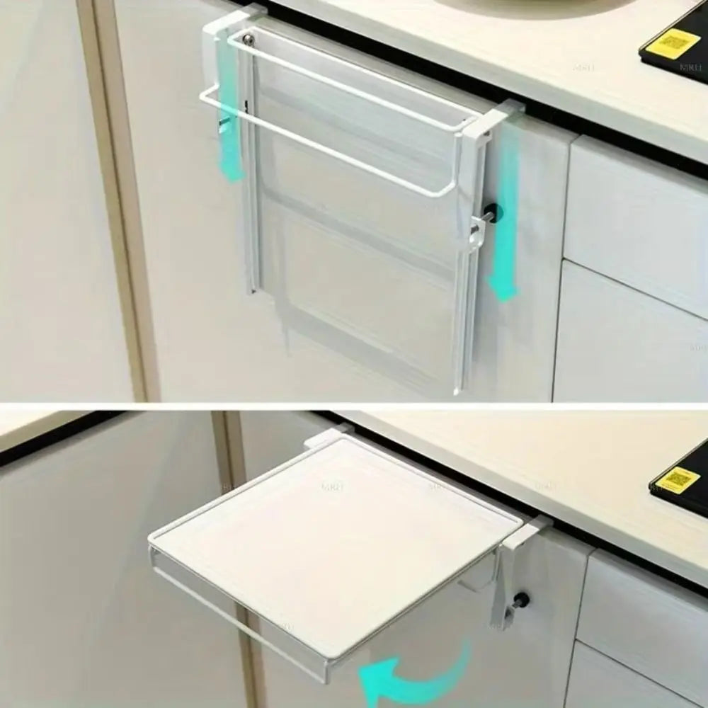 Foldable Design Cabinet Door Storage Rack With Towel Rack Countertop Cabinet Kitchen Shelf Door Mounted Storage Organizer