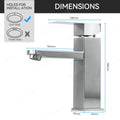 Bathroom Faucet Hot Cold Sink Faucet Single Hole Round/Square Stainless Steel Tap Deck Mounted Bathtub Counter Basin Faucet
