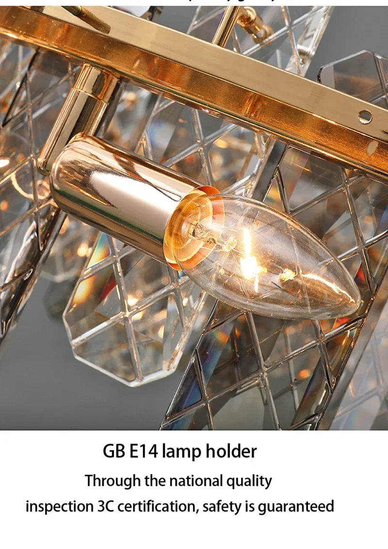 Postmodern Light Luxury LED Crystal Chandelier Atmosphere Dining Room High-end Home Bedroom Kitchen Living Room Pendant Lights