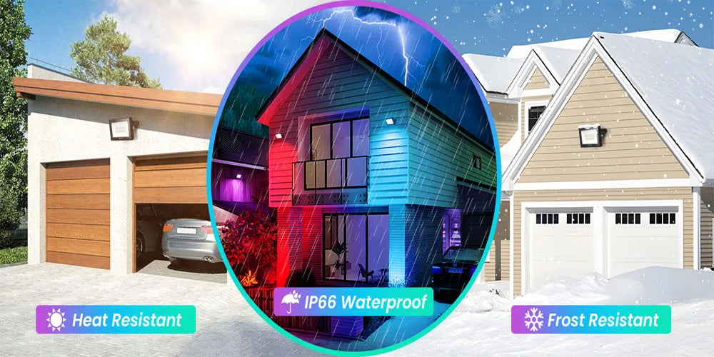 RGB LED Floodlight Reflector Outdoor Lighting 220V 30W 50W 100W IP66 Waterproof Outdoor RGB Spotlight Lamps Landscape Lighting