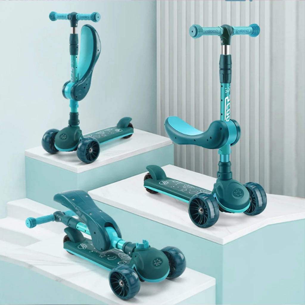 Children's Scooter Children's Car Three-wheeled Scooter Scooter Big Wheels Silent Belt Music Seat