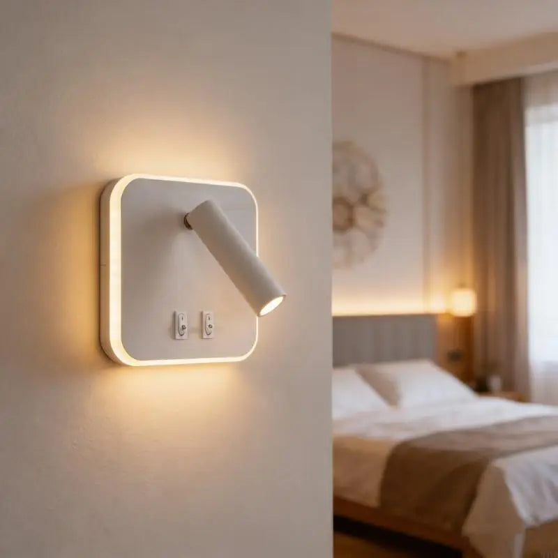 Modern Wall Lamp with Adjustable Light Mode and USB Port Bedroom Wall Lights for Home Decorating and Night Reading M4YD