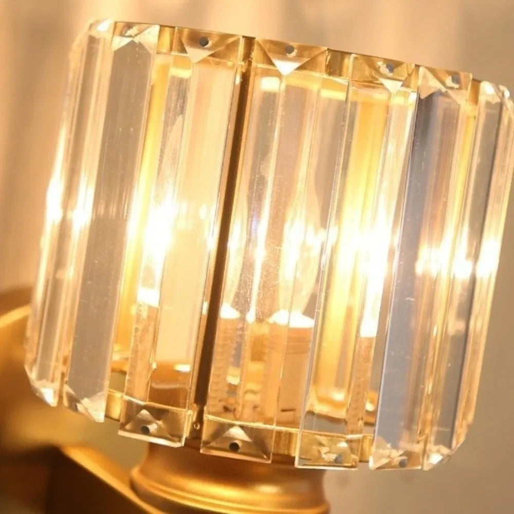 Light Luxury Crystal Wall Lamp LED Lighting 3 Colors Changing Night Light Wall Mounted Dimmable Decorative Lamp Room Lighting