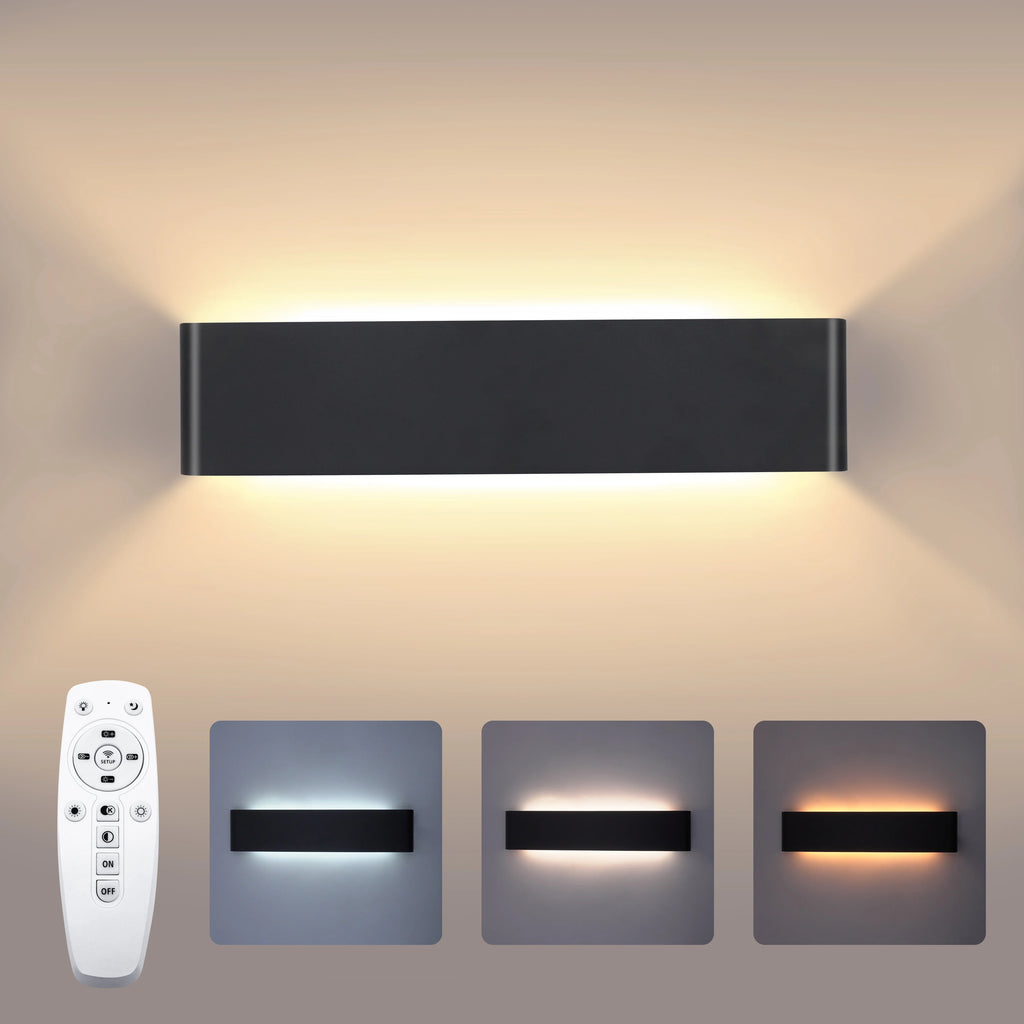 16W Remote Control Dimming Wall Lamp Aluminum Living Room Bedroom Bedside Indoor Decoration Light Home Modern LED Wall Lights