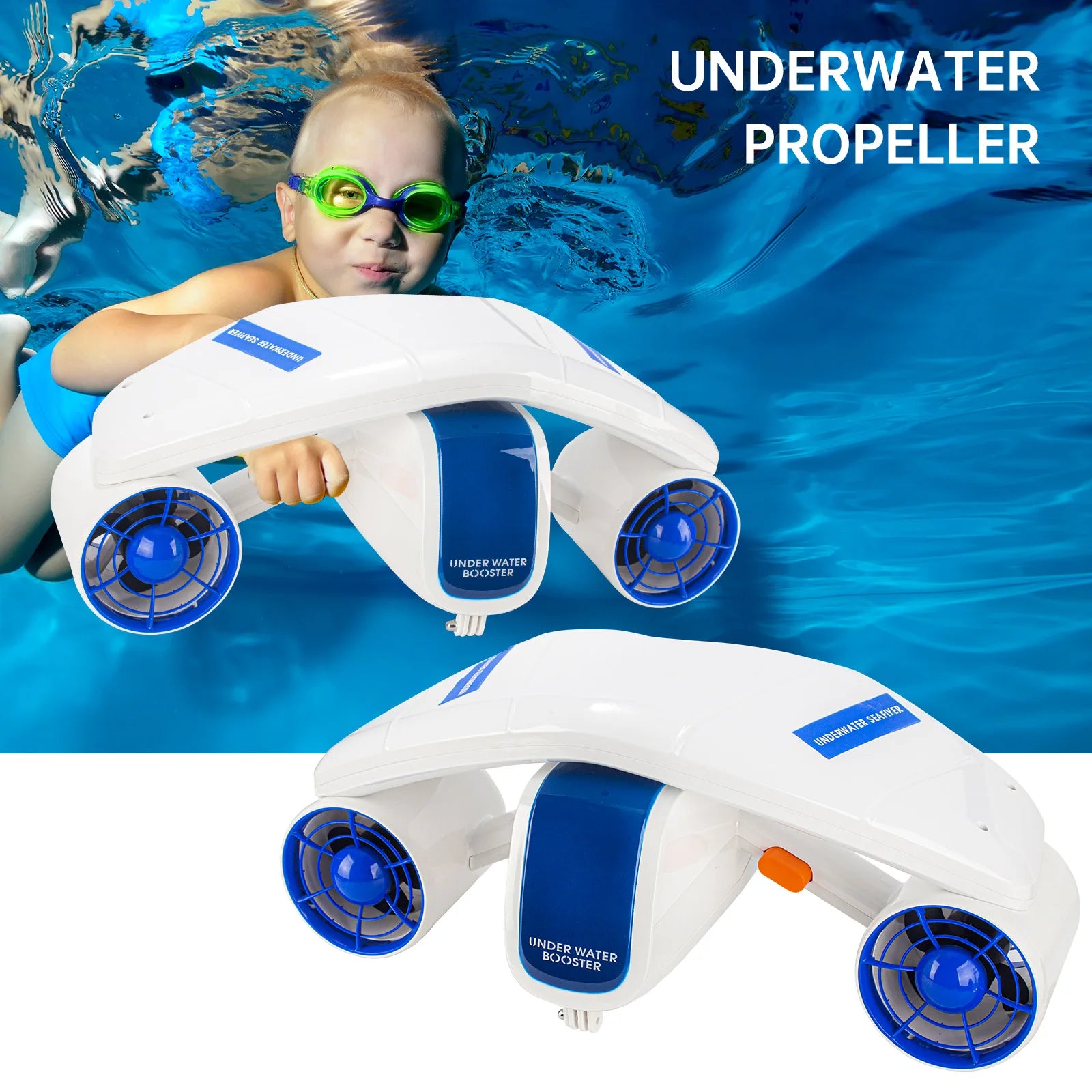 4.3" Screen Waterproof Sea Scooter, Portable 75000MAH Speed Adjustable Electric Underwater Scooter Jet
