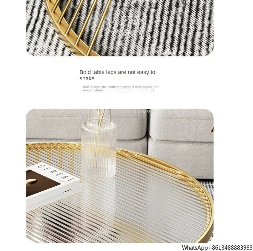 Small Apartment Living Room Round Household Minimalist Mini  Table Modern Light Luxury