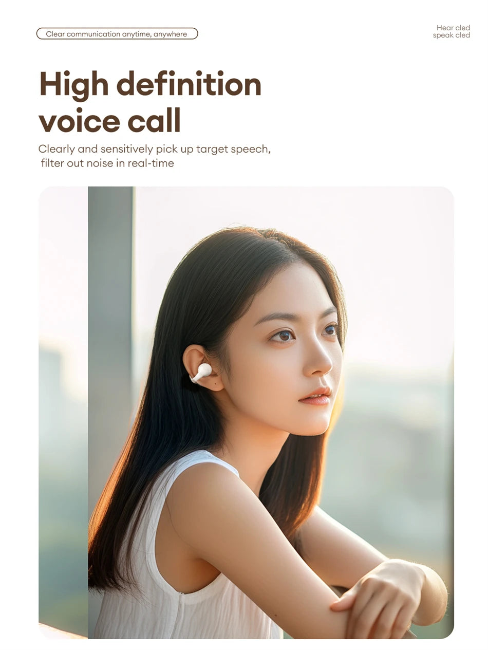 Lenovo LP25 PRO Bluetooth 5.4 Headphones Ear Clip Sport Wireless Headset Long Battery Life Noise Reduction Earphones HD Mic Call
