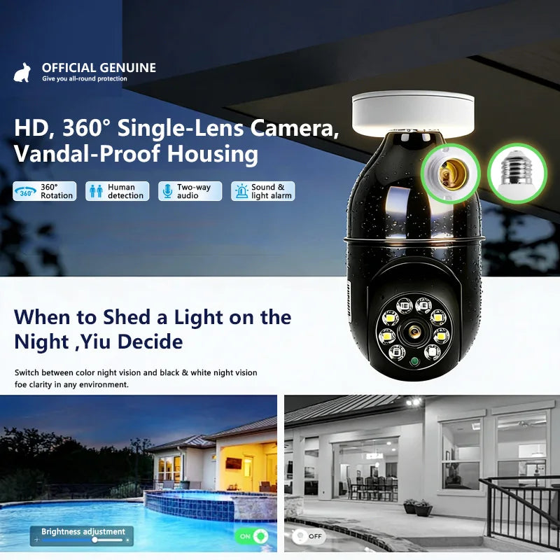 Smart Wireless Security Camera 2.4GHz WiFi, Plug & Play No Installation, Indoor Outdoor, Pet Monitoring for Home Travel Rental,