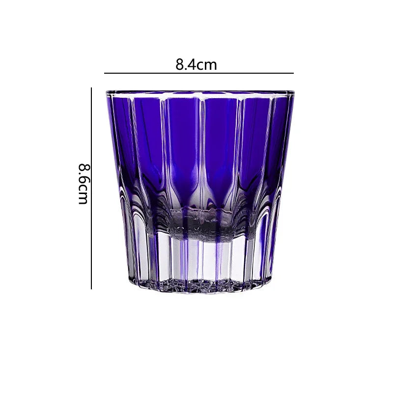 6.9oz 200ml Creative Vertical Stripes Whiskey Cocktail Glass Household Wine Glass Drinkware Ins Style Colorful Crystal Glass Cup