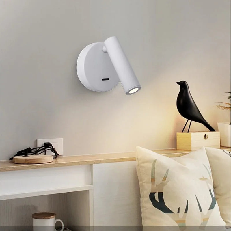Modern LED Wall Lights Rotatable Adjustable Reading Lights Bedroom Bedside Living Room Study Room Household Lighting Fixtures