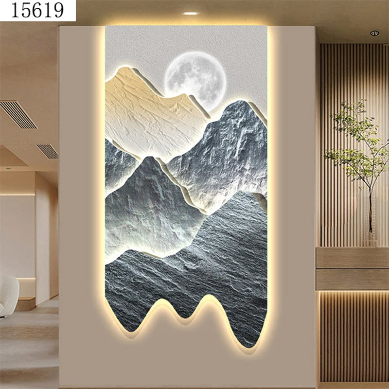 Corridor Decoration Painting Modern Light Luxury Creative Simplicity Landscape Arch Wall Painting Crystal Porcelain Painting