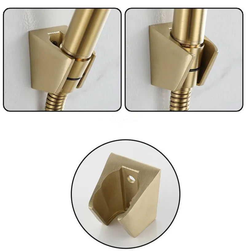Tuqiu Brushed Gold Bathroom Shower Faucet Set Wall Mounted Shower Faucet, Bathroom Cold and Hot Bath and Shower Mixer Taps Brass