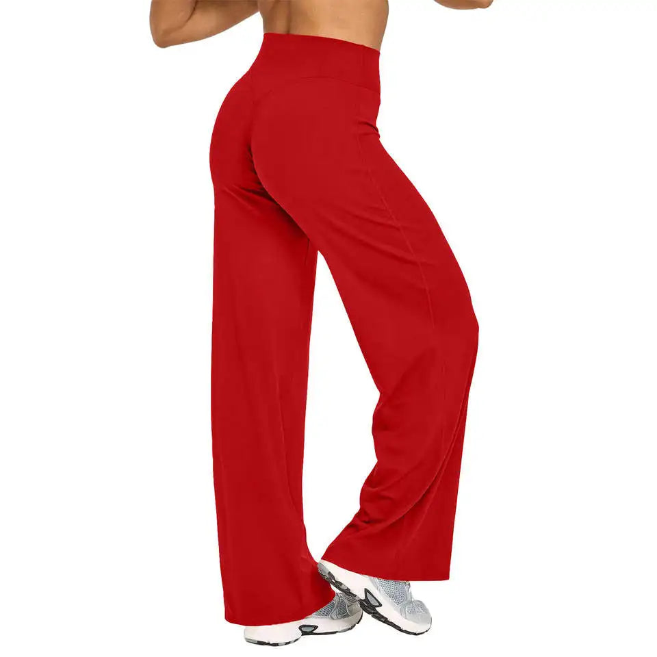 Straight-Leg Pants Ultra Soft Butter Fabric Women's Mid-Waist Yoga Pants GYM Naked Feel Pilates Running Sport Trousers