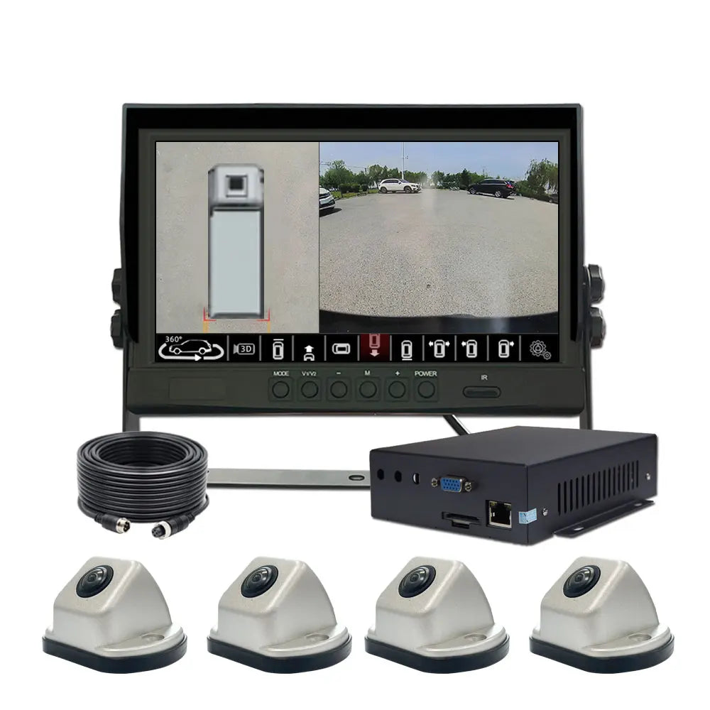 Hd 4ch Cameras 3d 360 Degree Surround Bird View Panorama Vehicle With Bsd Truck Bus Car Camera Ai System for Truck Rv Bus Camper