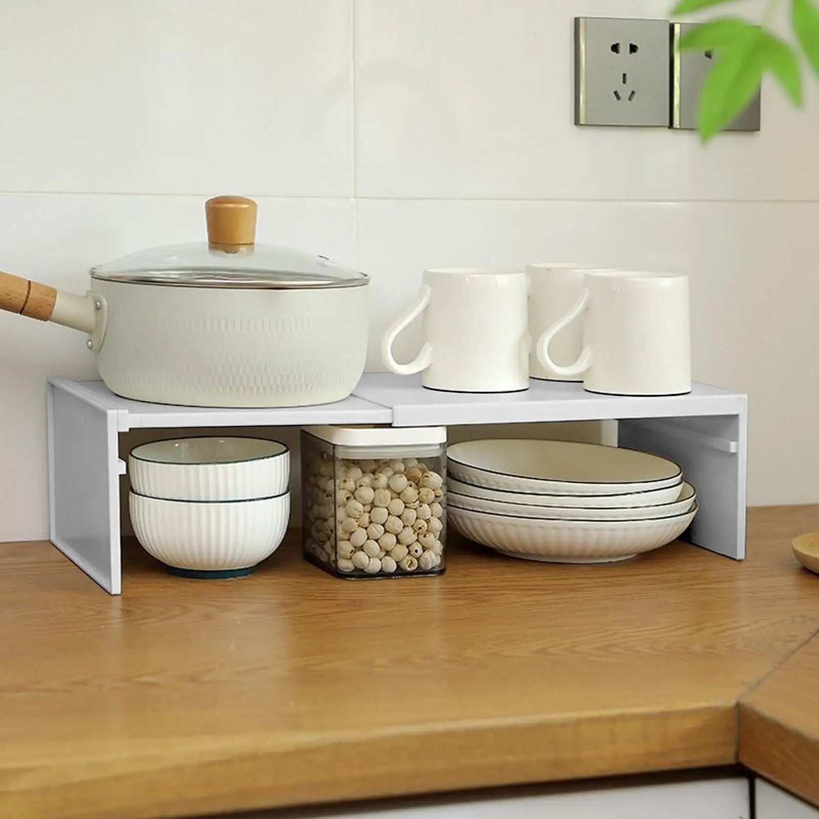 1pcs Kitchen Stretchable Cabinet Shelf Cupboard Separated Storage Rack Countertop Organizer shoe Organizer Shelf Save Space