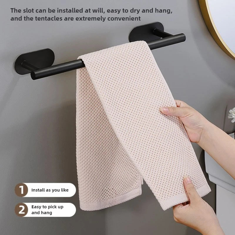 Self Adhesive Stainless Steel Hand Towel Holder No Drill Wall Mount Towel Bar Waterproof Shower Rack for Bathroom Accessories
