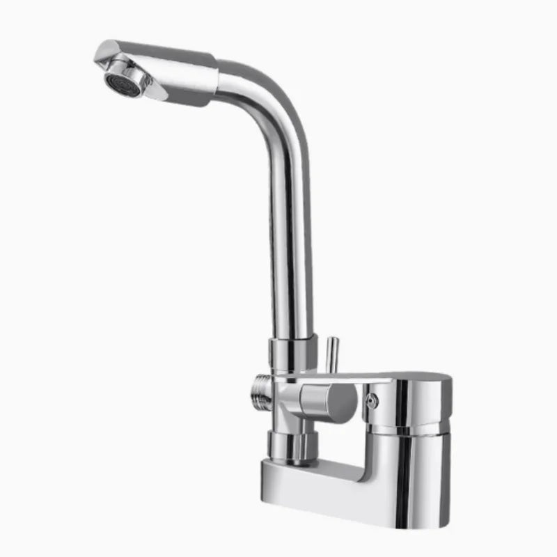Bathroom Basin Shower Faucet Chrome Hot Cold Water Mixer Valve Single Handle Deck Mounted Bath Mixer Tap