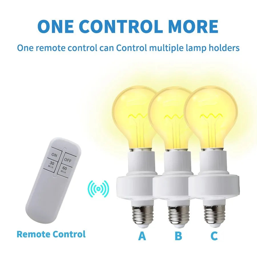 Wireless Remote Control E27 Light Socket Smart Switch LED Lamp Base House Timer Switch WiFi Light Bulb Holder Room Smart Device