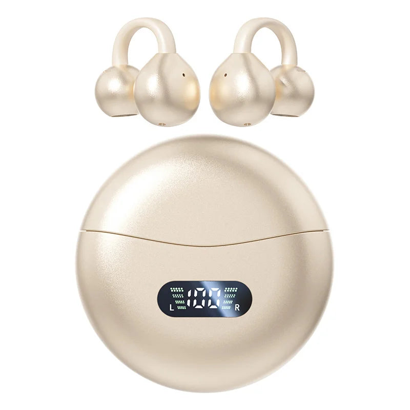 Lenovo Open Ear Clip On Headphones Wireless TWS Earbuds Noise Reduction Low Latency LED Display for Sports Running Gaming