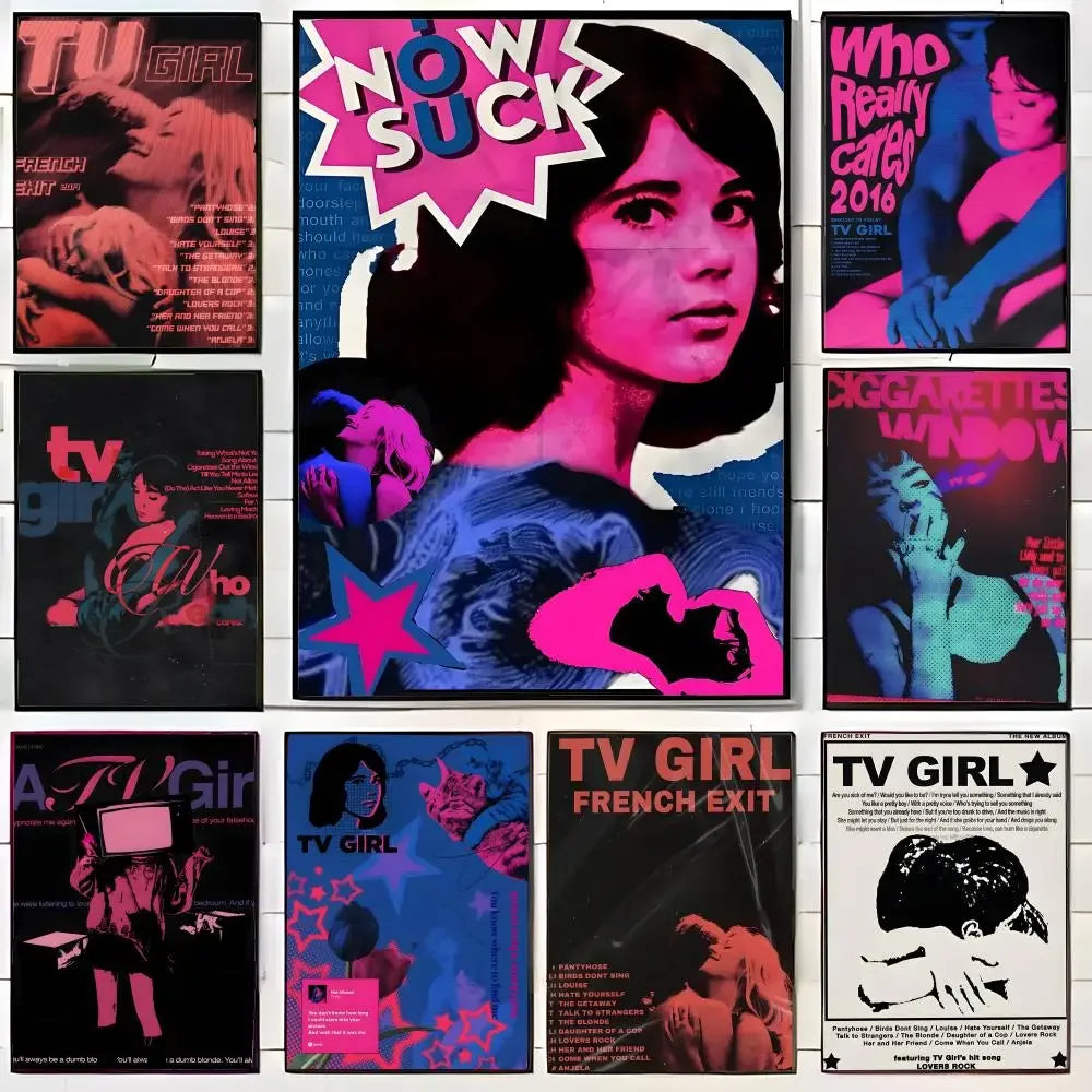 t-TV Girl Poster Wall Art Print Decorative Mural Home Decor Gift Unframed