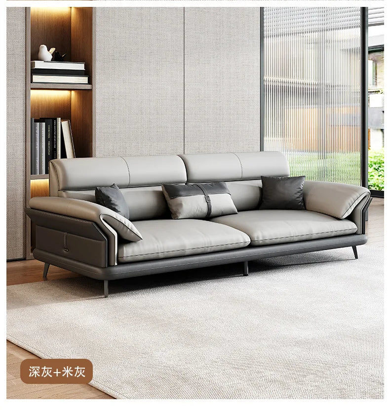 Office sofa leather business reception hall reception area negotiation simple modern light luxury coffee table combination set