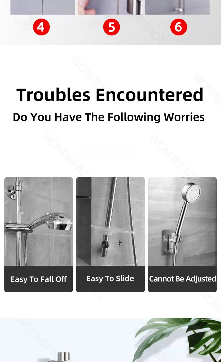 Bathroom Shower Seat Holder Rod Rail Wall Mounted Shower Slide Bar Adjustable Handheld Shower Bracket 304 Stainless Steel
