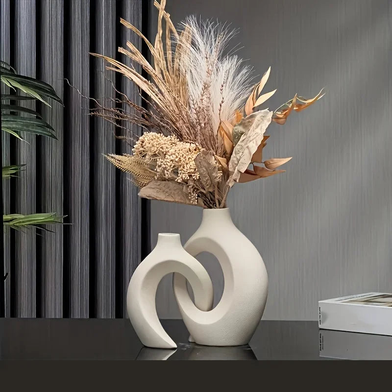 A Set of Hugging Vase Ornaments, Home Decoration Ornaments Plastic Vase, Dry Vase, Office, Entrance Cabinet Decorative Vase