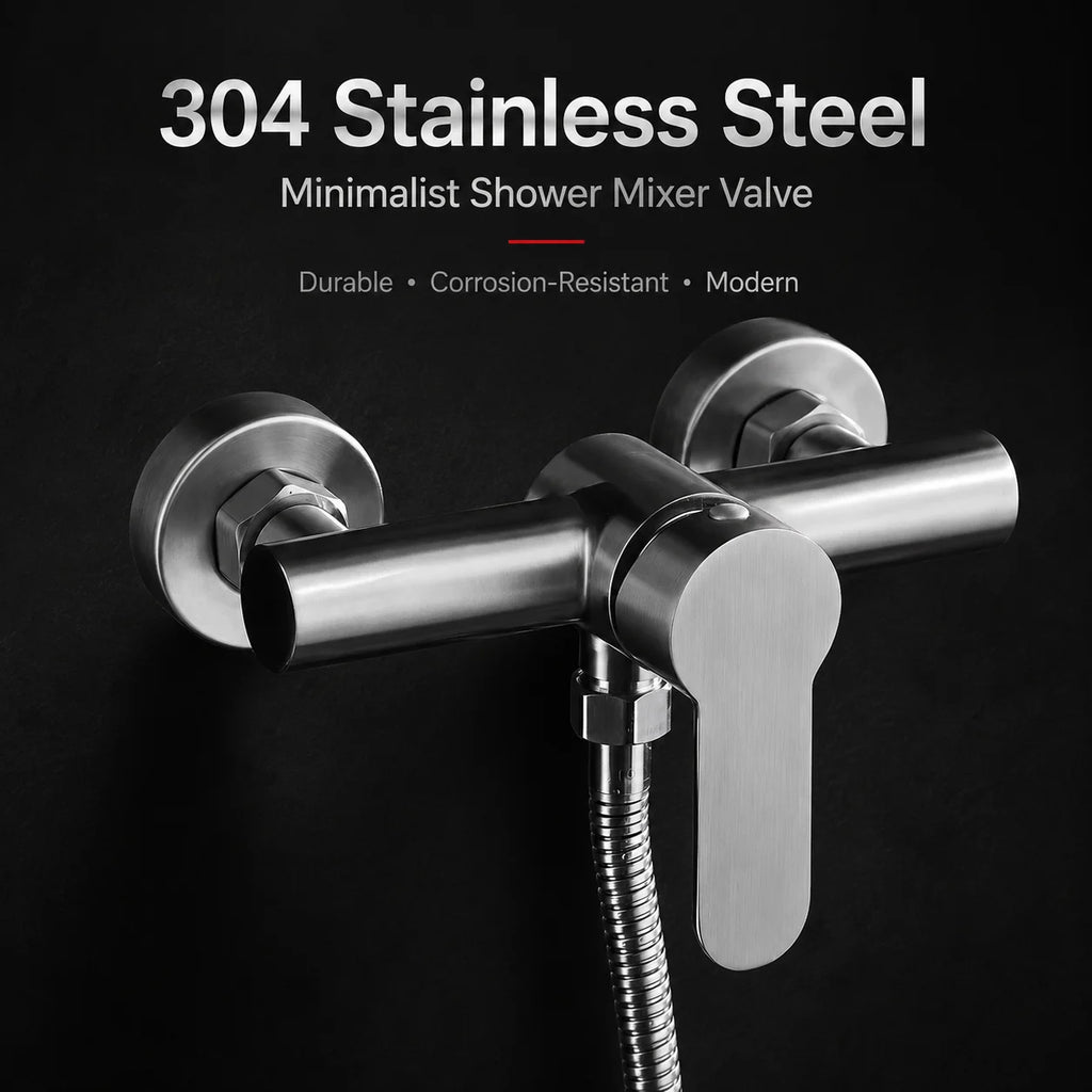 Stainless Steel Concealed Shower Mixer Valve Wall Mount Hot Cold Water Mixing Tap for Bathroom