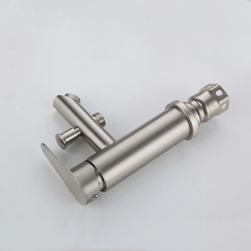 Bathroom Basin Faucet Stainless Steel Single Handle Sink Faucets Cold and Hot Water Mixer Bathtub Tap with Shower Set