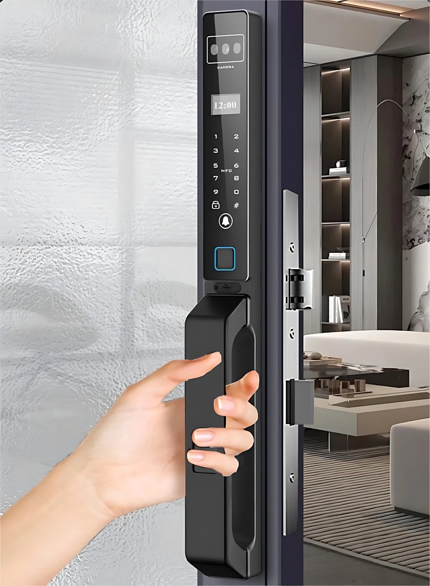 3D Face ID Smart Door Lock Tuya WiFi Camera Waterproof Cerradura Inteligente for Aluminum Wood Gate Y03