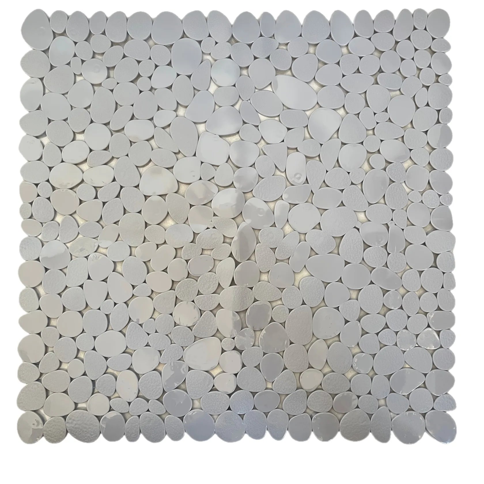 Premium Transparent Non-Slip Shower Mat 20.5x21 PVC Bathtub Mat with Strong Suction Cups Pebble Texture Quick Drain Holes