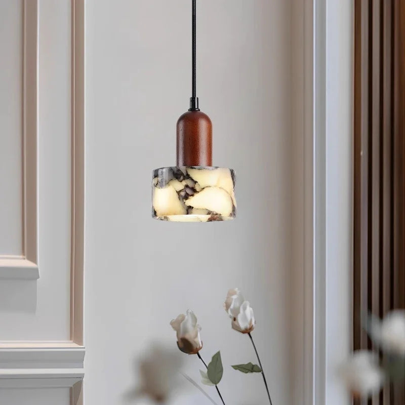 Modern Round Marble LED Pendant Light for Living Room Bedroom Kitchen Dining Room Hallway Ceiling Lamp Minimalist