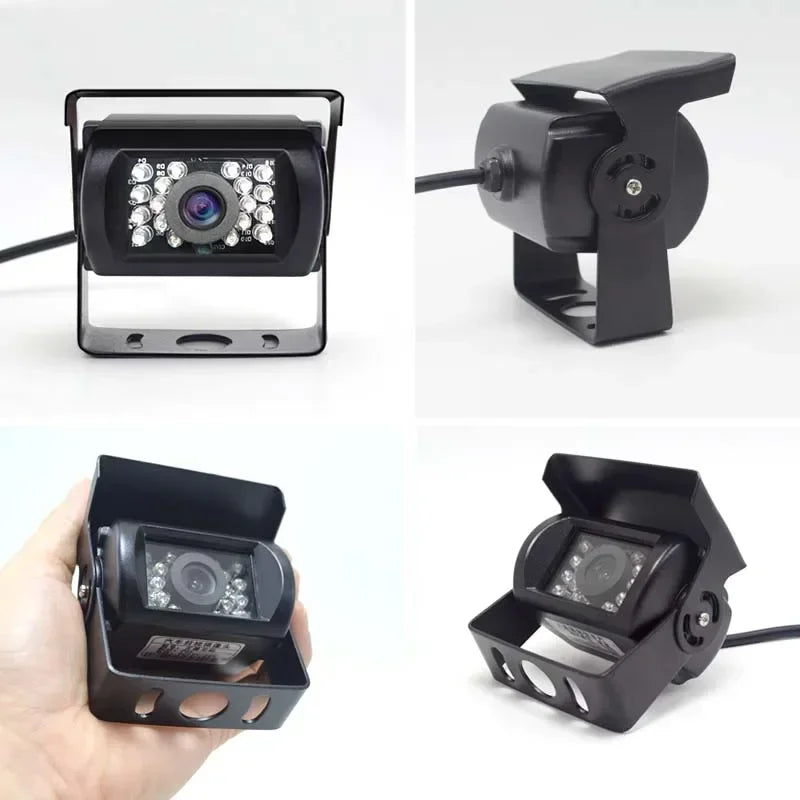 HD 12V/24V Backup Camera Heavy Duty IR Night Vision Waterproof Vehicle Rear View HD Cam for Car Bus Lorry Trailer Pickups RV