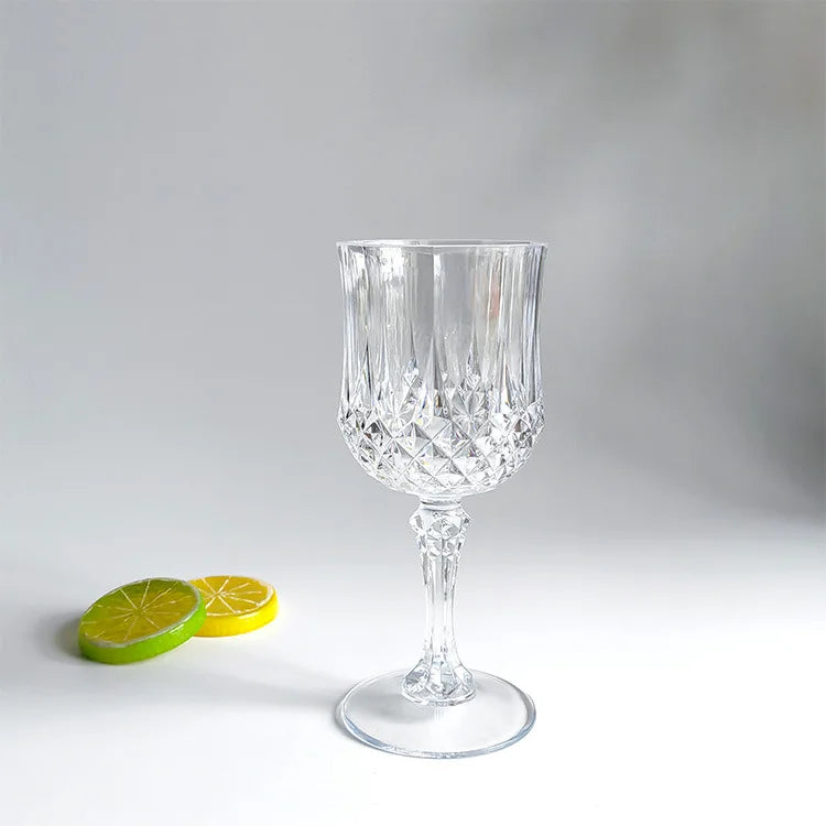 12/24 Pcs 220ml Plastic Wine Glasses Drinking Glasses for Wedding Party Imitation Glassware Reusable Drinkware Champagne Goblet
