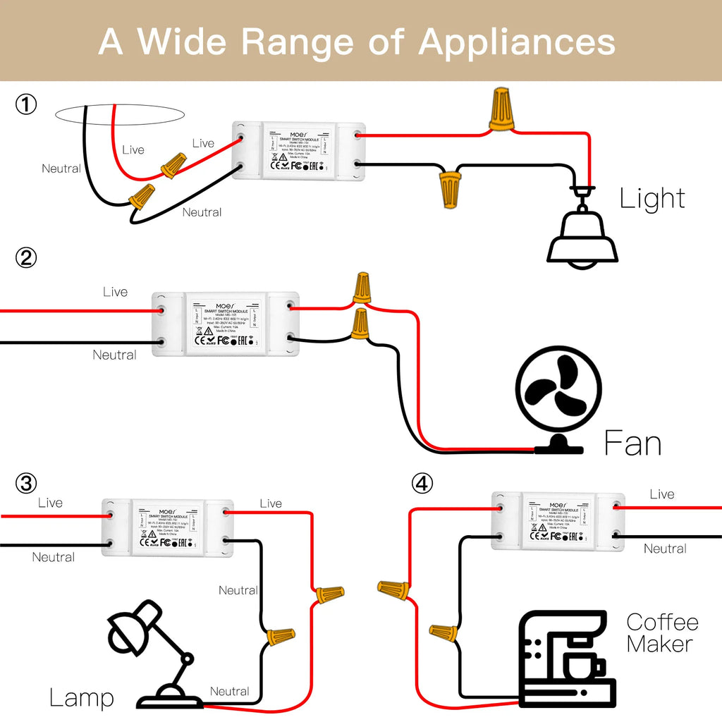 WIFI Tuya Smart Home Mini Circuit Breaker Wall Switch On/off APP Remote Control Timing Alexa Voice 16A 1Gang Switch Module
