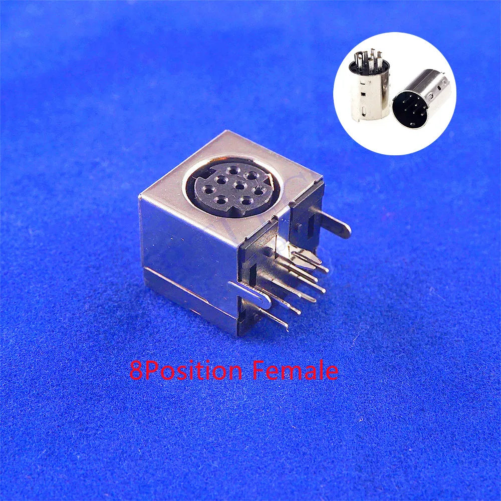 10pcs Circular Receptacle Connector Mini Din 3 4 5 6 7 8 9 10 Pin Female Din Sockets MD-SM Shield Right Angle Through Holes PCB