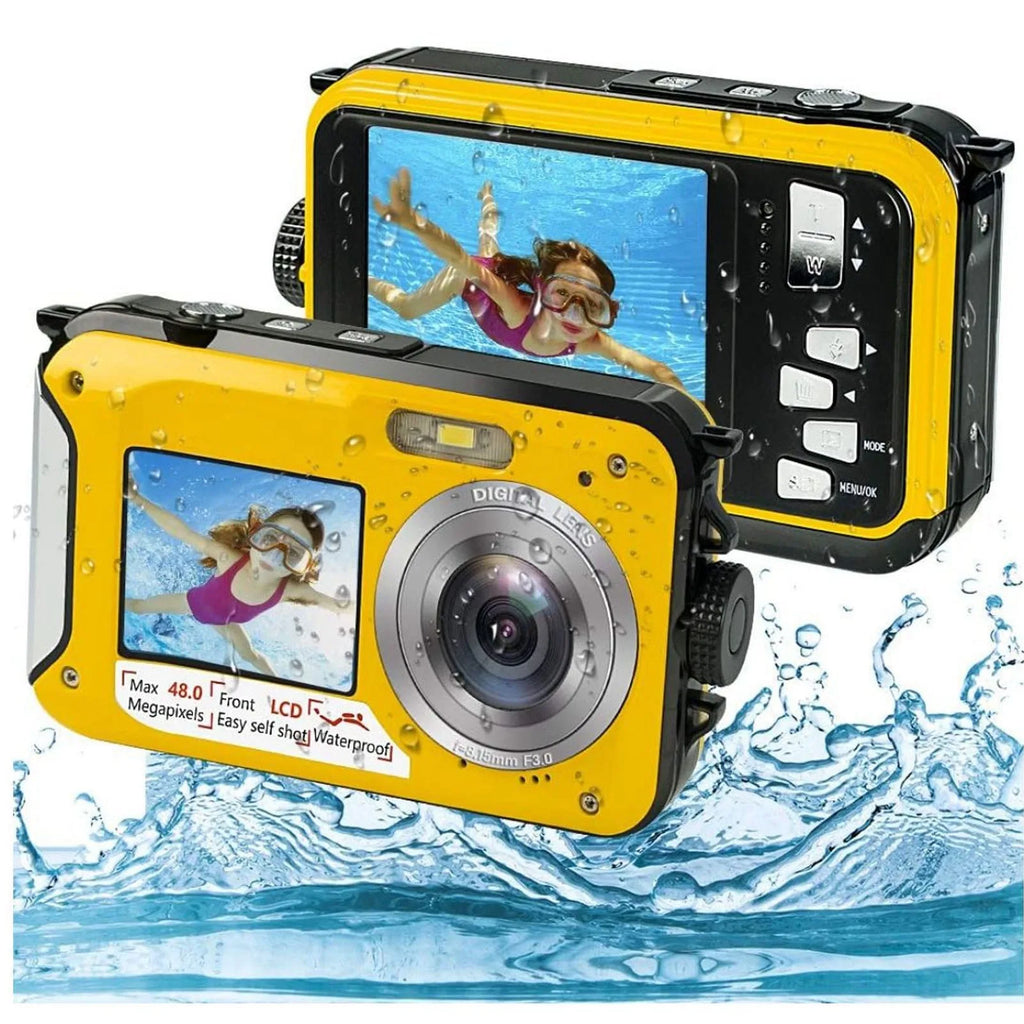 Full HD 2.7K 48MP 10ft Waterproof Underwater Digital Camera 16X Digital Zoom Front Rear Double Screens Waterproof Digital Camera