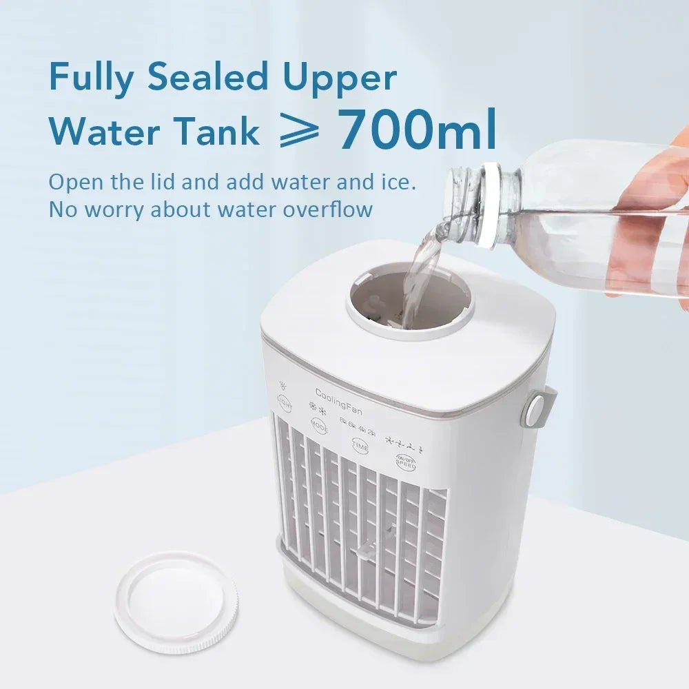 Desktop Air Conditioner Fan Small Air Cooling Machine Small Air Conditioner Household Water Cooling Summer Dormitory Artifac Car