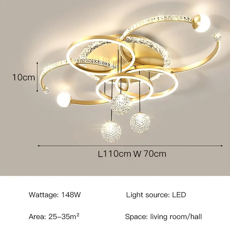 Modern Light Luxury Master Bedroom Pendant Lamp LED Creative Restaurant Lamp Villa Bedroom Interior Decoration Lighting Fixtures
