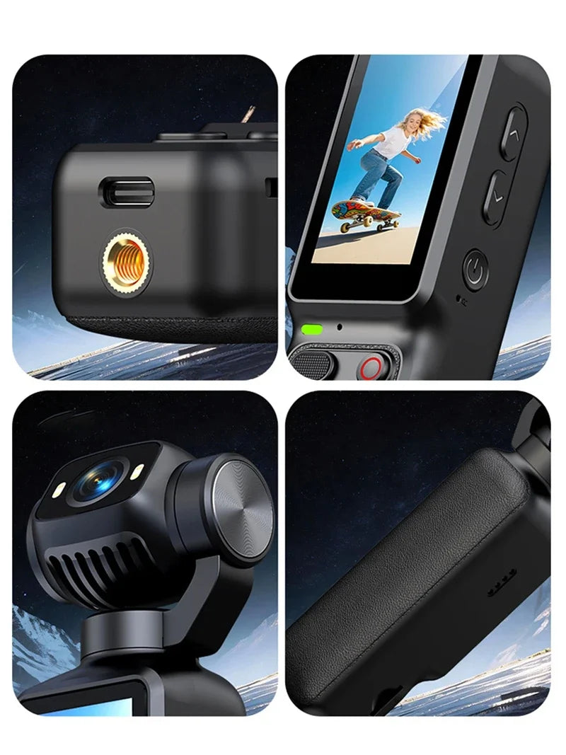 Lenovo HD 4K Action Camera 180° Rotatable Video Recording Entry Portable Action Camera For Vlog YouTube Tiktok Girls Record Life