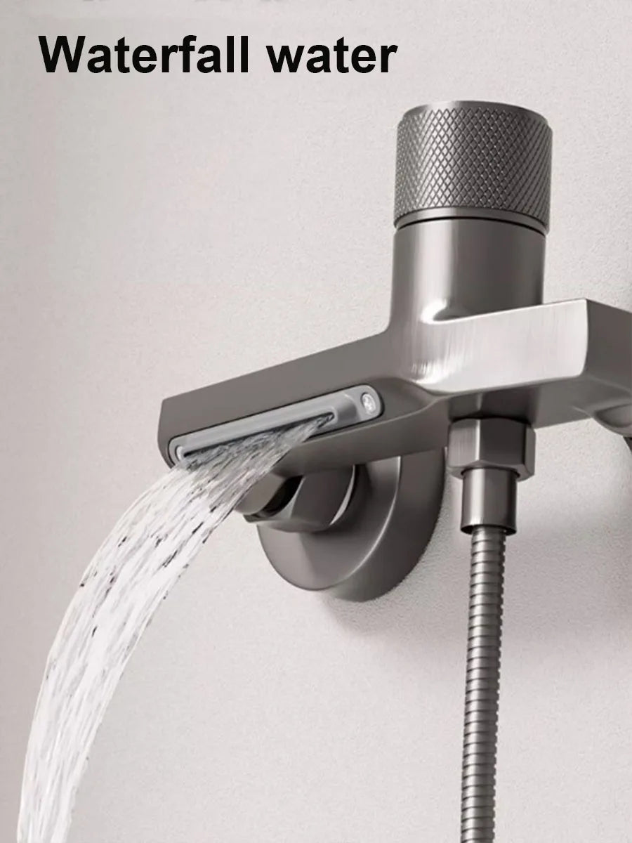 Brass Bathroom Shower Faucet Basin Faucets Wall Mounted Triple Tub Faucet Hot and Cold Water Mixing Valve Faucet