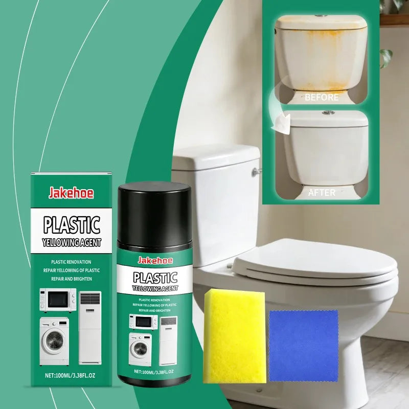 Plastic Yellowing Remover Scratch Repair - Appliances AC Units Fridge Toilet Back To White Gloss Long-Lasting Polish Clean Care*