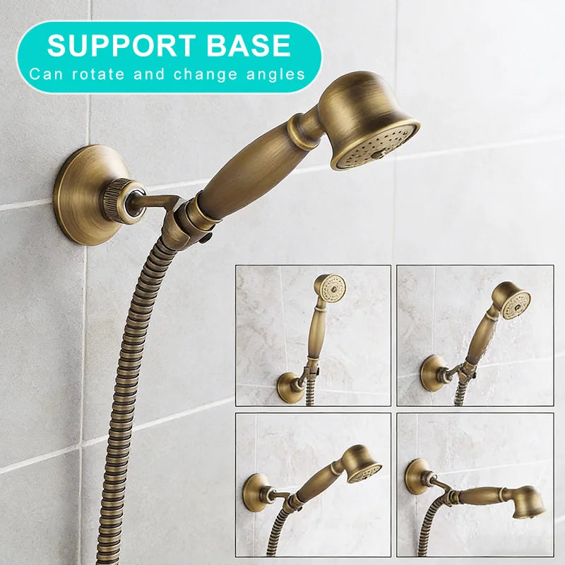MOLI Wall mounted antique brass bronze brushed bathtub faucet with hand shower bathroom shower faucets torneiras 8306