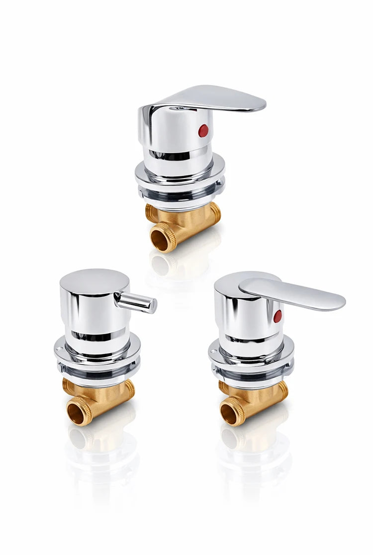 One Way Shower Faucet Mixer Valve Brass Hot Cold Water Diverter Screw Thread Big Hole Size 50-55mm for Shower Room Bathroom
