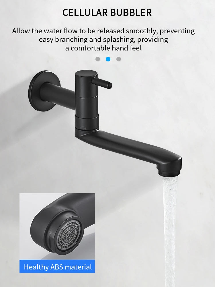 Single Cold Faucet Wall Outdoor Mop Pool Faucet Copper Brass Wall Mount Bathroom Sink Faucet Rotatable WB1141