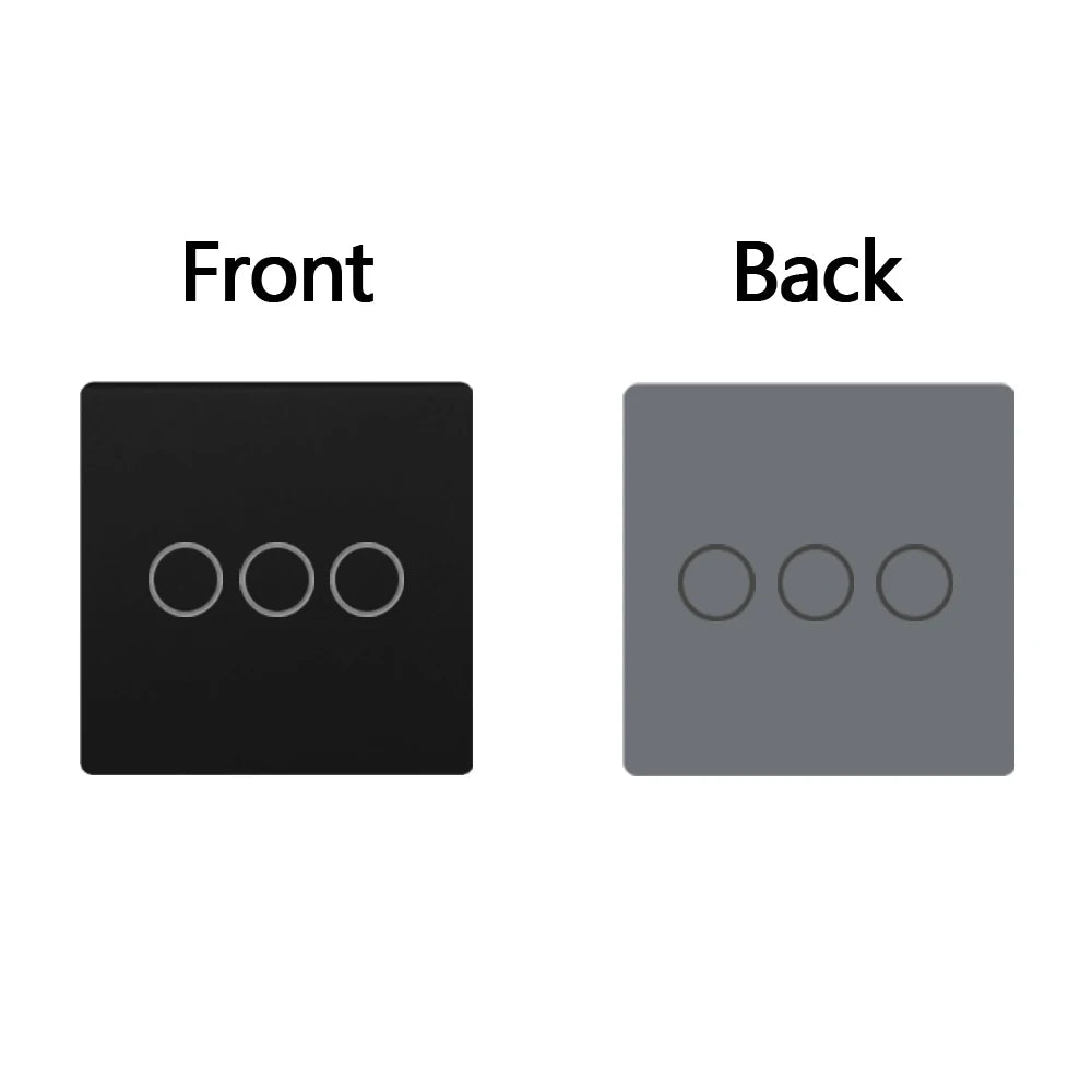 TAWOIA DIY Wall Light Switches Small Glass Panel Parts 1/2/3/4Gang White Black Gold Touch Switches Crystal Parts 47mm*47mm