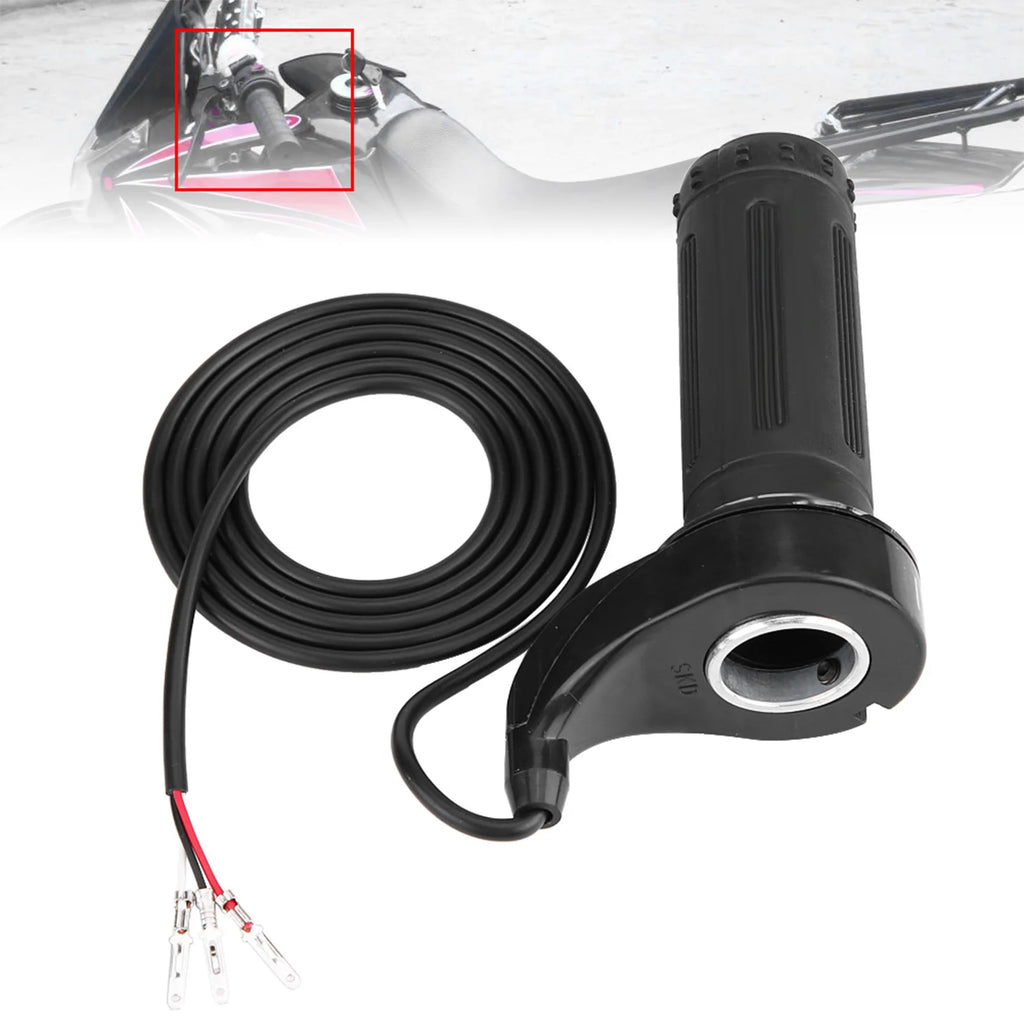 Electric Scooter Ebike E-bike Motorcycle Tricycle Twist Throttle Grip with 3 Wires Hall Sensor Turn Handle Accelerator 130cm