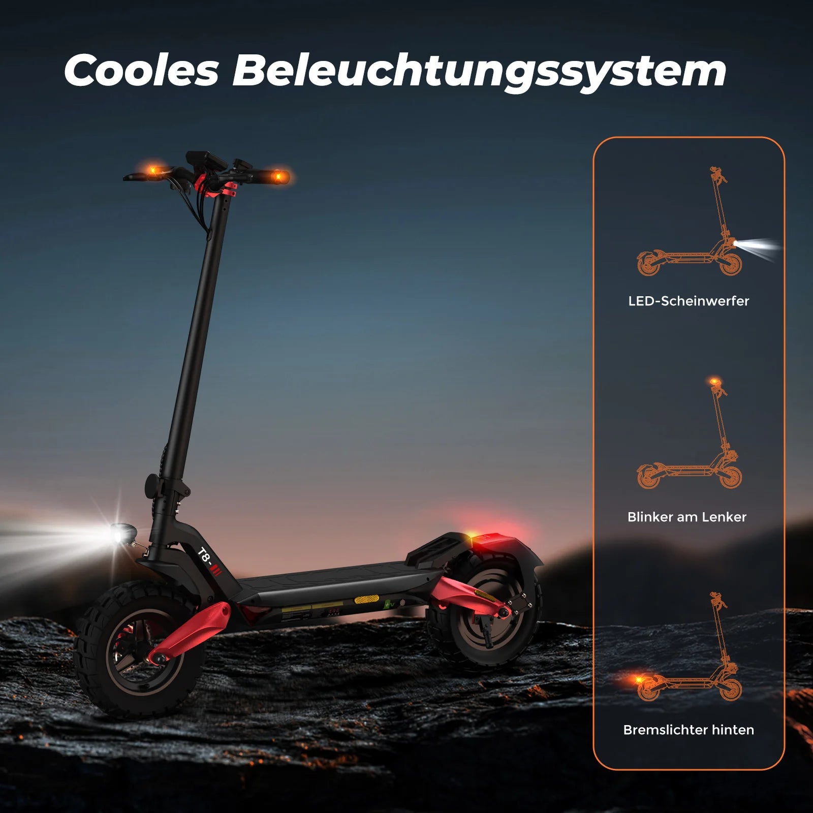 isinwheel T8 （ABE）adult electric scooter 1200W motor 48V15Ah battery electric scooter 10 inch solid tire  electric scooter